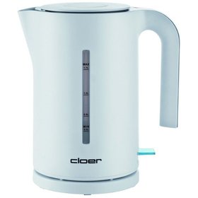 Cloer - Wasserkocher 1,7l Kunststoff 2200W weiß Anzeige außen, mit Sieb