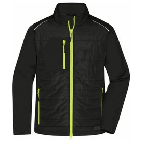 James & Nicholson - Herren Softshell Hybridjacke JN1820, schwarz/neon-gelb, Größe XL