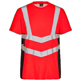 Engel - Safety T-Shirt 9544-182, Warnrot/Schwarz, Größe 4XL