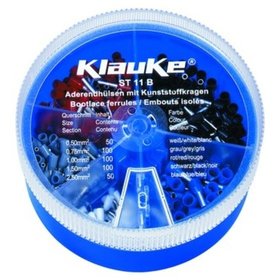 Klauke® - Sortimentskasten 400 Stück Isolierte Aderendhülsen 0,5 - 2,5mm²