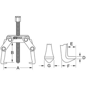 KSTOOLS® - Polklemmen-Abzieher 2-armig, 10-60mm