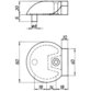 DENI® - Bodentürstopper, 3846,H 20mm, mit Verdrehsicherung, Aluminium, silber eloxiert
