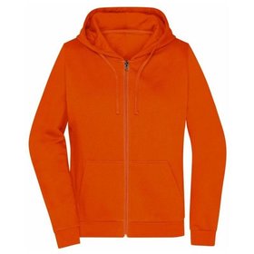 James & Nicholson - Damen Basic Kapuzen-Sweatjacke JN755, orange, Größe XS