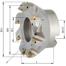 FORMAT - Planfräser 45° mit Innenkühlung ø50mm Z 5