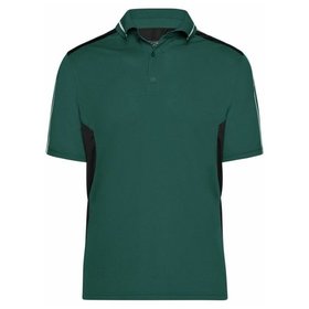 James & Nicholson - Work Poloshirt JN828, dunkelgrün/schwarz, Größe 3XL