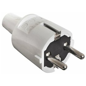 as® Schwabe - PVC-Schutzkontakt-Stecker, grau doppelter Schutzko ntakt max. Querschnitt 1,5mm² 230V/16A, IP20