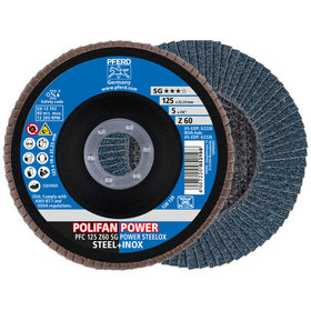 PFERD - POLIFAN POWER Fächerscheibe PFC 125x22,23 mm konisch Z60 SG STEELOX Stahl/Edelstahl (2)