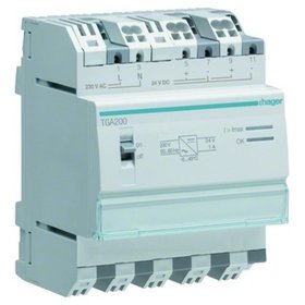 hager - Gleichstromversorgung REG 24V 3,6W 4,5VA 230VAC 1A 4TE geeignet für Reiheneinbau