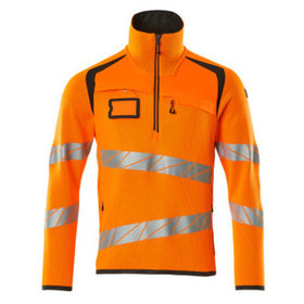 MASCOT® - Strickpullover mit kurzem Reißverschluss - ACCELERATE SAFE - hi-vis Orange/Dunkelanthrazit, Gr. 2XL