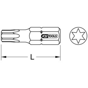 KSTOOLS® - 1/4" TIN Bit Torx, 25mm, T30