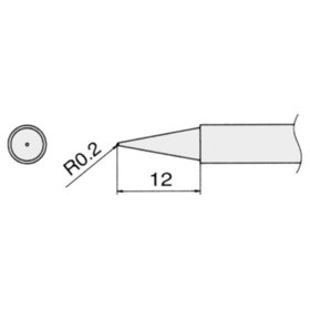 Hakko - Lötspitze für FM2026, spitz, 0,2 mm, lange Form