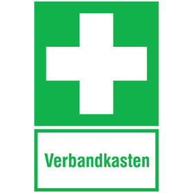 SafetyMarking® - Rettungszeichen E003 "Erste Hilfe" Zusatzschild "Verbandskasten"Alu 300x200mm