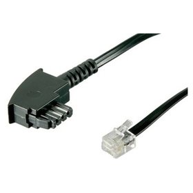 goobay® - Telefonkabel 3m TAE-F RJ11 Stecker schwarz 4p