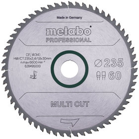 metabo® - Sägeblatt "multi cut - professional", 235x2,4/1,8x30, Z60 FZ/TZ 5° (628495000)