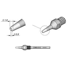 JBC - Entlötspitze Serie C560 für Pin, C560012/ø0,8mm, 1,8mm, Padcleaning