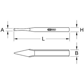 KSTOOLS® - Kreuzmeißel, flach oval, 7x175mm