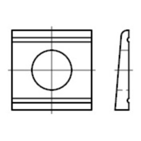 Vierkantscheiben für U-Träger, 8% Neigung, DIN 434 Stahl ÜH blank, Größe 24