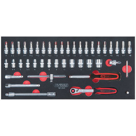 KSTOOLS® - SCS CHROMEplus 1/4" Steckschlüssel-Satz,46-teilig in 1/3 Systemeinlage