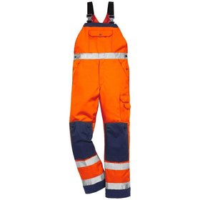 KANSAS® - Warnschutz-Latzhose 1001, warnorange/marineblau, Größe C52