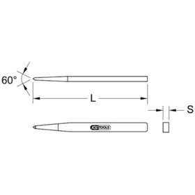 KSTOOLS® - Fliesenspitzmeißel, 4-kant, 6x200mm