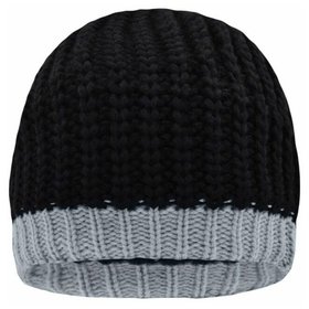 James & Nicholson - Rip Beanie MB7103, schwarz/silber, Einheitsgröße