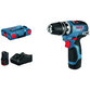 Bosch - Akku-Bohrschrauber GSR 12V-35 FC mit 2x 3.0 Ah Li-Ion Akku, Aufsatz & L-BOXX (06019H3001)