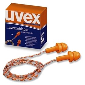 uvex - Gehörschutzstöpsel whisper, orange, SNR 23dB mit Kordel in Minibox, 50 Paar