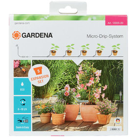 GARDENA - Micro-Drip-System Erweiterungsset, 5 Pflanztöpfe