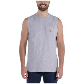 carhartt® - Herren T-Shirt WORKWEAR POCKET SLEEVELESS T-SHIRT, heather grey, Größe S