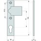 BASI - Knopfkurzschild PZ - SK 913, passend zu SK 990 Schlosskasten PZ, Knopf gekröpft, Rechts/Links verwendbar