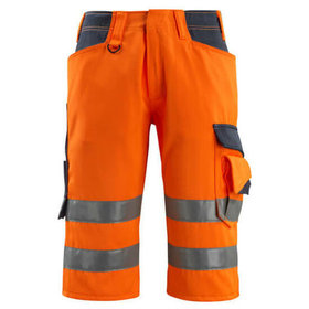 MASCOT® - Luton Shorts, lang SAFE SUPREME, hi-vis Orange/Schwarzblau, Größe C44