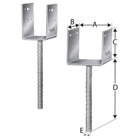 SIMPSON Strong-Tie® - Stützenfuß, mit U-Lasche, Stahl feuerverzinkt, PPD 120/90G-VE1