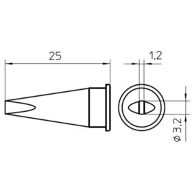 Weller® - Lötspitze Serie LHT, Meißelform, LHT C/3,2 x 1,2mm, gerade