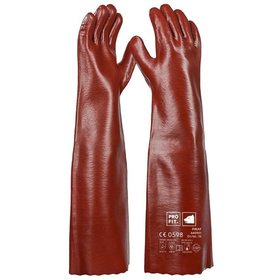 PROFIT - Pirat Vinyl-Chemikalienschutzhandschuh,58 cm, rotbraun, Premium-Qualität , 6 Paar