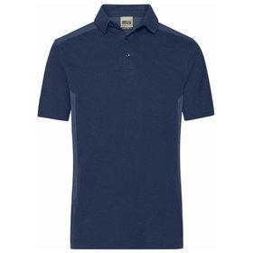 James & Nicholson - Herren BIO Workwear Poloshirt Kontrast JN1826, navy-blau, Größe XXL