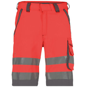 Dassy® - Lucca Warnschutz-Shorts, neonrot/zementgrau, Schrittlänge Standard, Größe 62