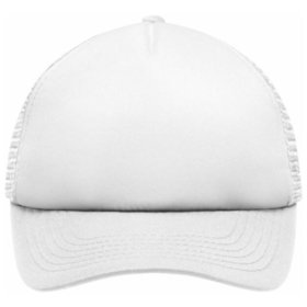 James & Nicholson - 5 Panel Kinder Mesh Cap MB071, weiß, Einheitsgröße