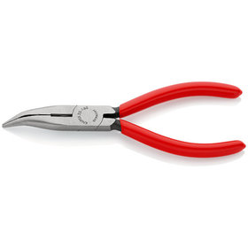 KNIPEX® - Flachrundzange mit Schneide (Radiozange) schwarz atramentiert, mit Kunststoff überzogen 160 mm 2521160