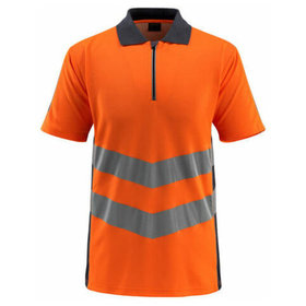 MASCOT® - Murton Polo-Shirt SAFE SUPREME, hi-vis Orange/Schwarzblau, Größe S