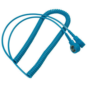 WETEC - Spiralkabel mit Druckknopf, ESD, hellblau, 3/10mm, 2,4 m