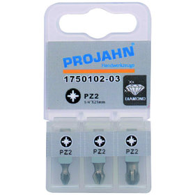 PROJAHN - 1/4" Bit Diamantbeschichtet L25mm Pozidrive Nr 1 3er Pack