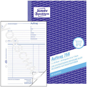 AVERY™ Zweckform - 756 Auftrag, A5, mit Blaupapier, 2x 50 Blatt