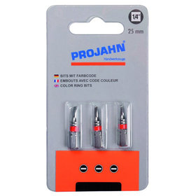 PROJAHN - 1/4" markierter Bit L25mm Schlitz 4mm 3er Pack