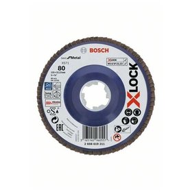 Bosch - X-LOCK Fächerschleifscheibe, X571, Best for Metal, gerade, Ø125 mm, K 80, 1 Stk (2608619211)