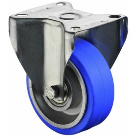 BS ROLLEN - Bockrolle,Ø 100mm,B 35mm,100kg,H110.B24,mit Anschraubplatte,blau