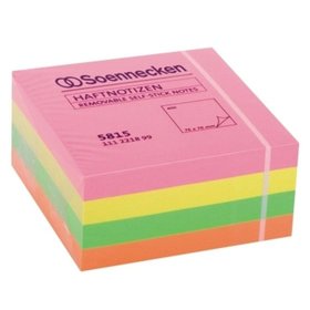 Soennecken - Haftnotizwürfel 5815 76x76mm 400 Blatt neonfarben