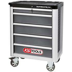 KSTOOLS® - ULTIMATEline Werkstattwagen,mit 5 Schubladen,grau/silber