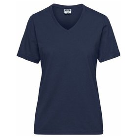 James & Nicholson - Damen BIO Workwear T-Shirt JN1807, navy-blau, Größe S