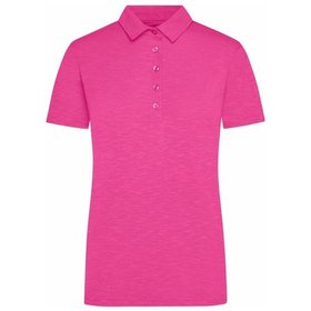 James & Nicholson - Damen Active Slub Poloshirt JN751, pink, Größe S