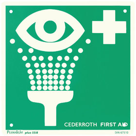 CEDERROTH - Rettungszeichen E011 "Augenspüleinrichtung" Kunststoff 200x200mm